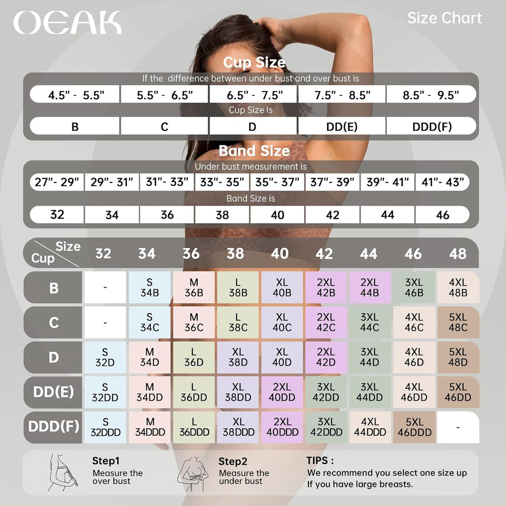 OEAK Womens Wireless Jelly Bras Plus Size Support Push Up Comfortable Bra